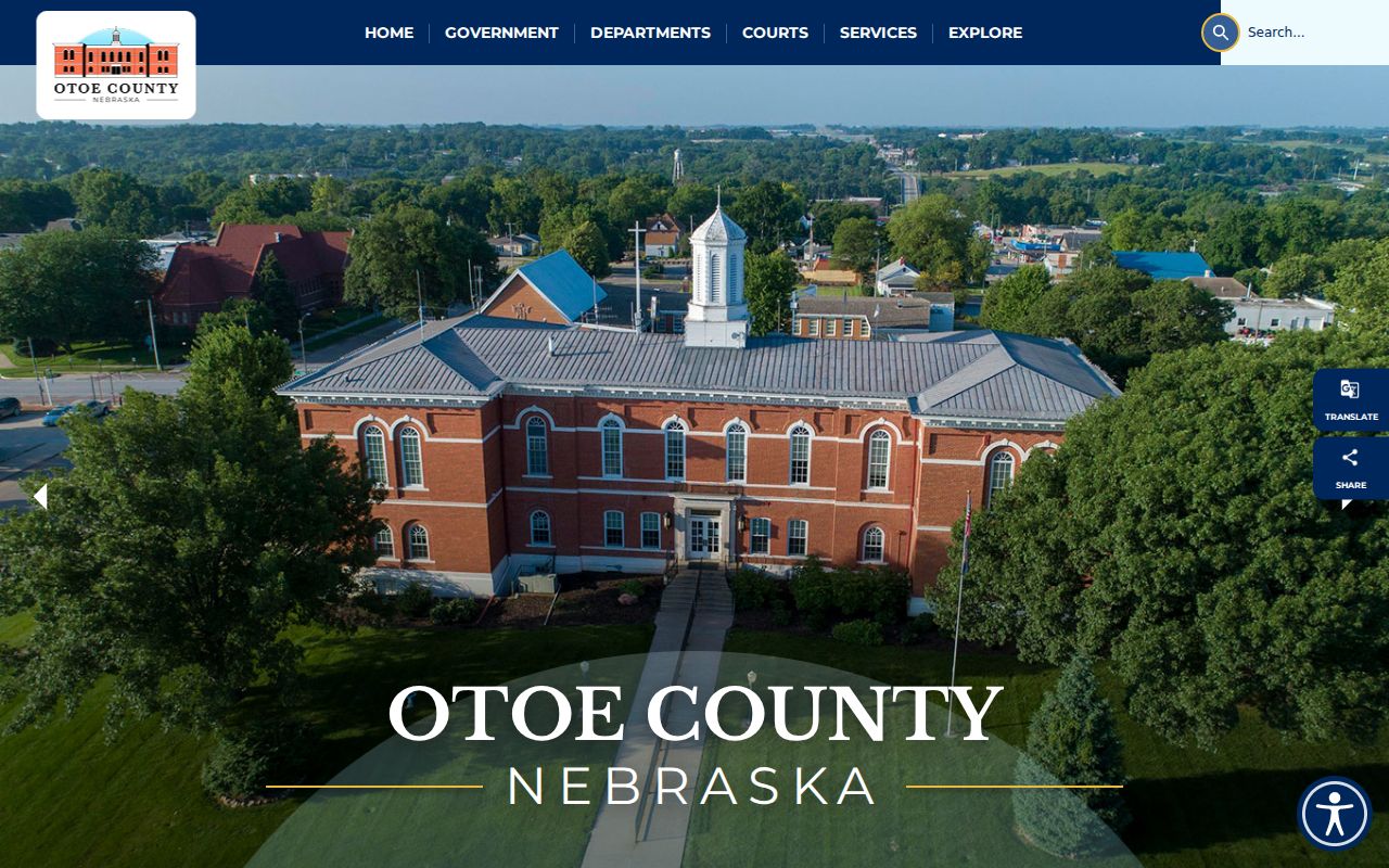 Official Otoe County courthouse and government hub page
